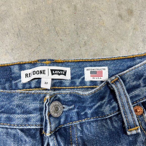 $675 NWT RE/DONE x LEVI'S INDIGO ENGINEERED TAPER JEANS SZ 27 - Picture 4 of 9